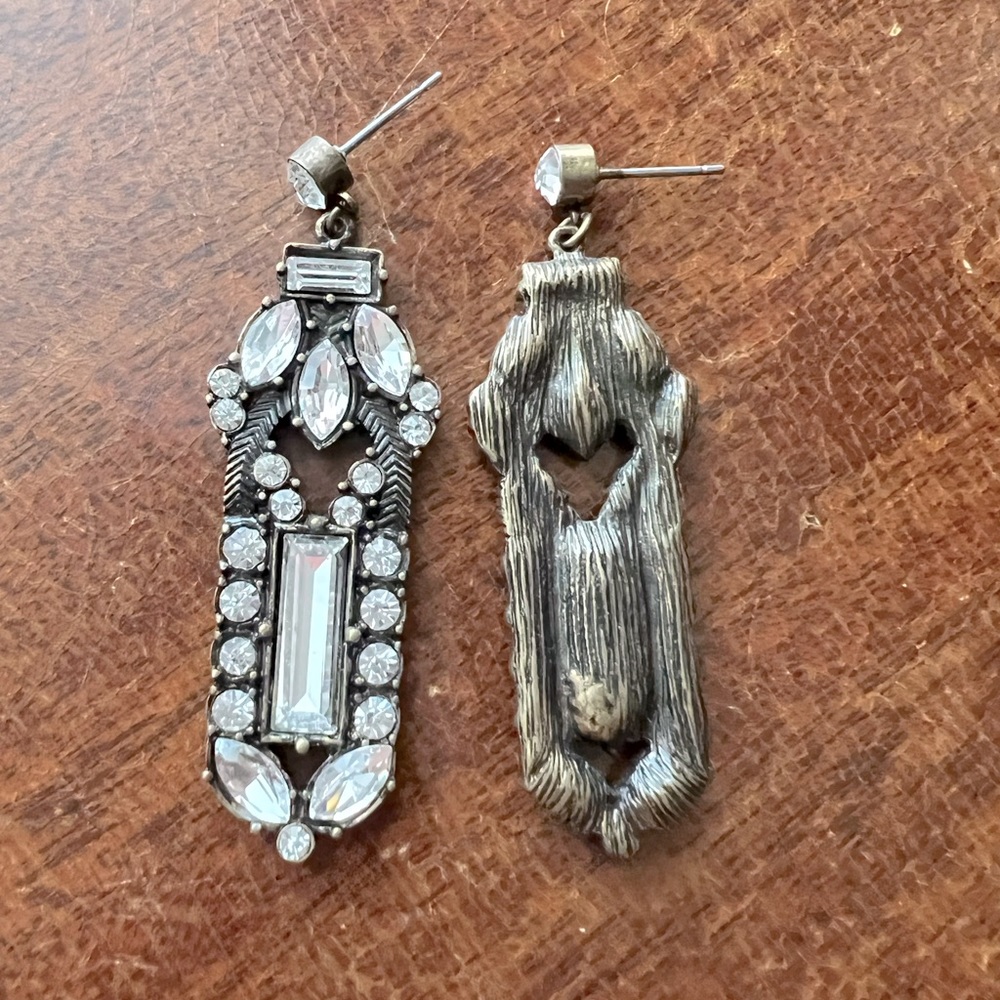 Forever 21 sparkly dangly rhinestone earrings, silver
